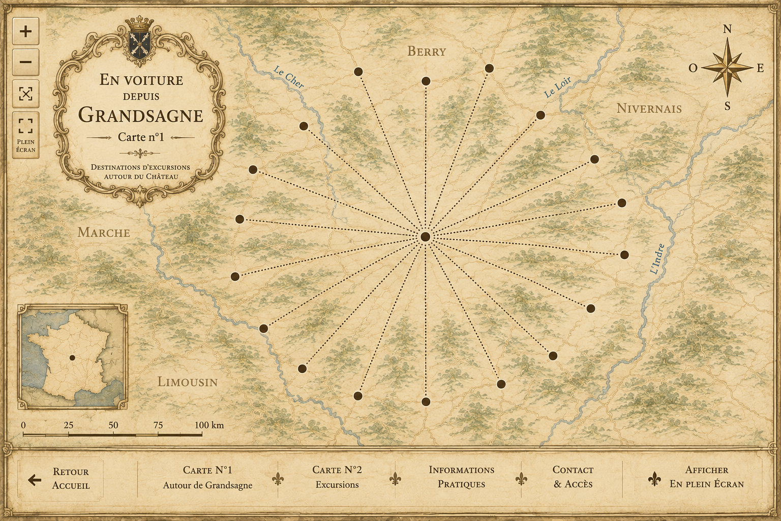 Carte illustrée autour de Grandsagne — Carte n°1